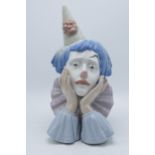 Large Lladro clown jester bust 5129, 31.5cm in height In good condition with no obvious damage or