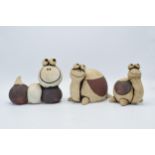 A trio of John Hughes pottery Groggs to include a caterpillar and two tortoises (3). All marked.