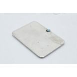 Silver sliding stamp case with turquoise stone, 5.5x4cm.