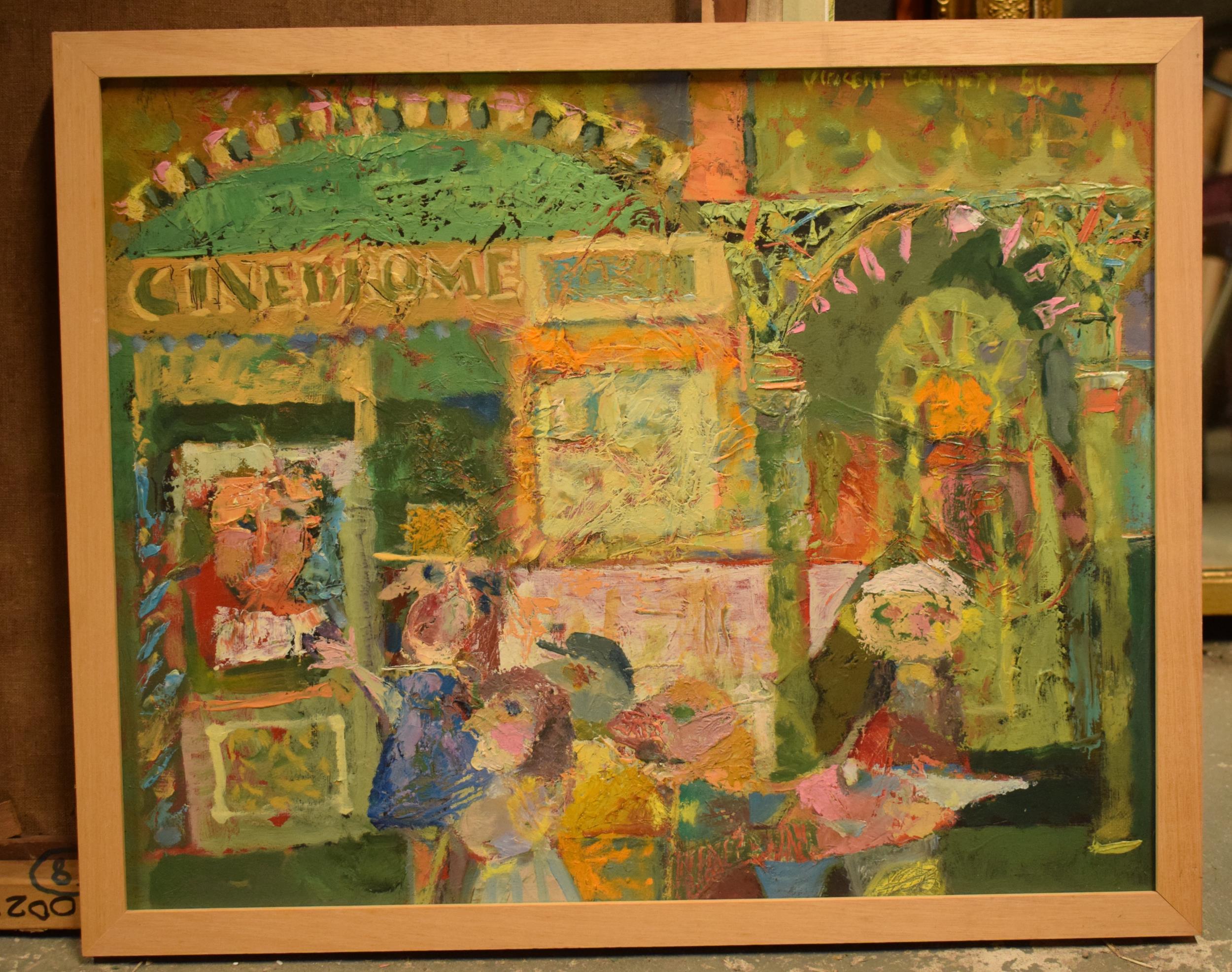 Vincent Bennett (Plymouth 1910-1993), oil on canvas panel, 'Box Office', 54cm x 44cm, framed. ARR