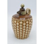 Taylor Tunnicliffe and Co realistically modelled wicker basket whisky flagon with metal mounts and