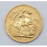 George V 22ct gold Full Sovereign 1912.