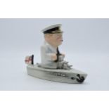 Bairstow Manor Collectables comical model of Winston Churchill in a boat. 18cm tall. In good