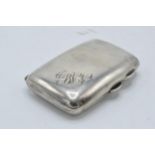 Silver cigarette case, Birmingham 1912. 53.1 grams.