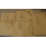 Peter Ware / Amateur Nude Lady studies / sketches: An interesting collection of sketches of naked