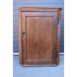 19th century oak corner cupboard with cast metal H-hinges with nice shade of brown, 101cm tall, 74cm