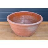 Large vintage terracotta dairy / mixing bowl, 49cm diameter. Generally in good condition with