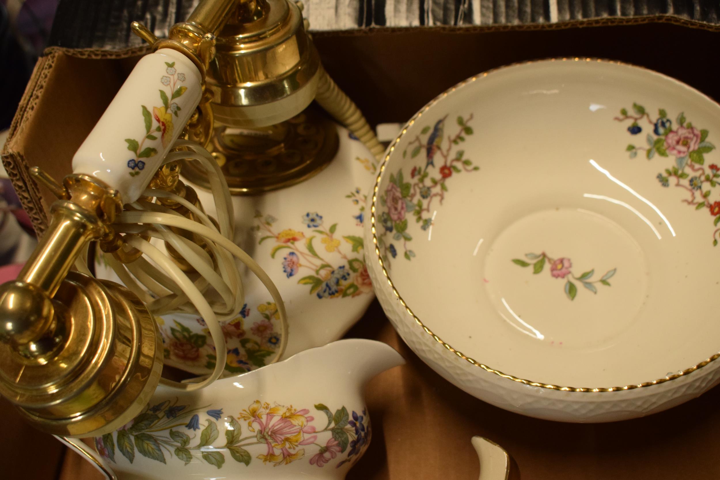 A collection of pottery to include Aynsley Cottage Garden telephone, 6 cups and 6 saucers together - Image 2 of 4