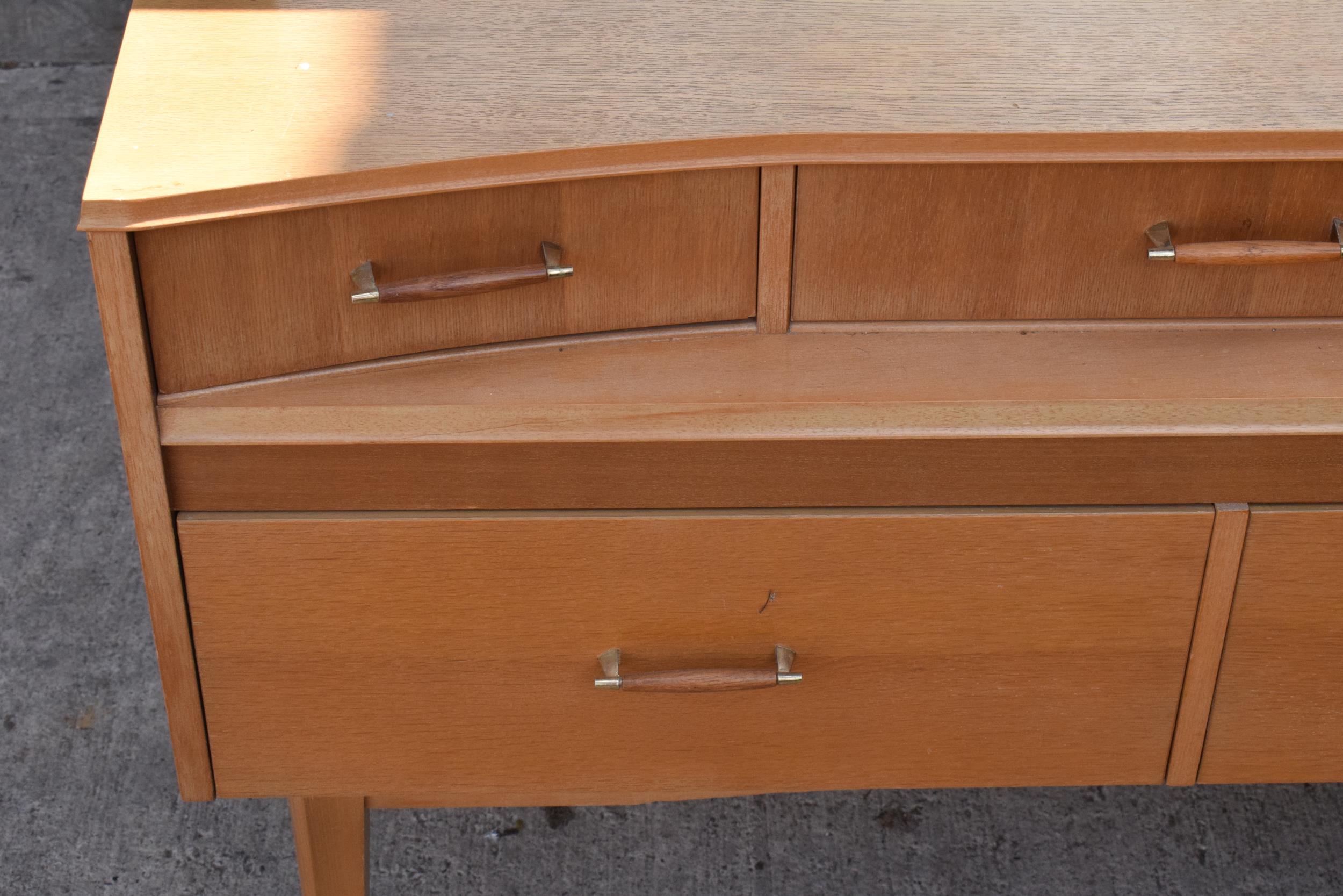 Lebus mid century breakfront mirror backed sideboard / dressing table. 110 x 48 x 114cm tall. Age- - Image 4 of 8