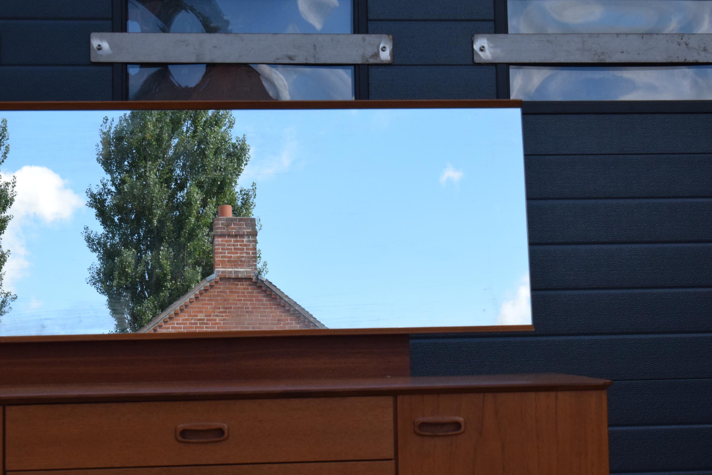 Austinsuite mid century teak mirror backed sideboard / dressing table, 133 x 46 x 122cm tall. Age- - Image 5 of 8