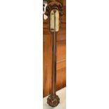 Early 20th century wooden mercury barometer, 100cm tall. Collection only due to mercury content.