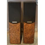 A pair of Ruark Acoustics Templar freestanding speakers with wooden effect decoration, 74cm tall (