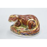 Royal Crown Derby paperweight Otter, first quality with gold stopper. In good condition with no