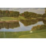 Framed limited edition 'Official Print for The Ryder Cup 2012, the 17th hole.... by Graeme W.
