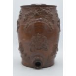 Victorian salt-glaze style stoneware water filter, 28cm tall (some damages).