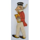 Vintage soft advertising toy Sunny Jim for Force Wheatflakes. 41cm long.