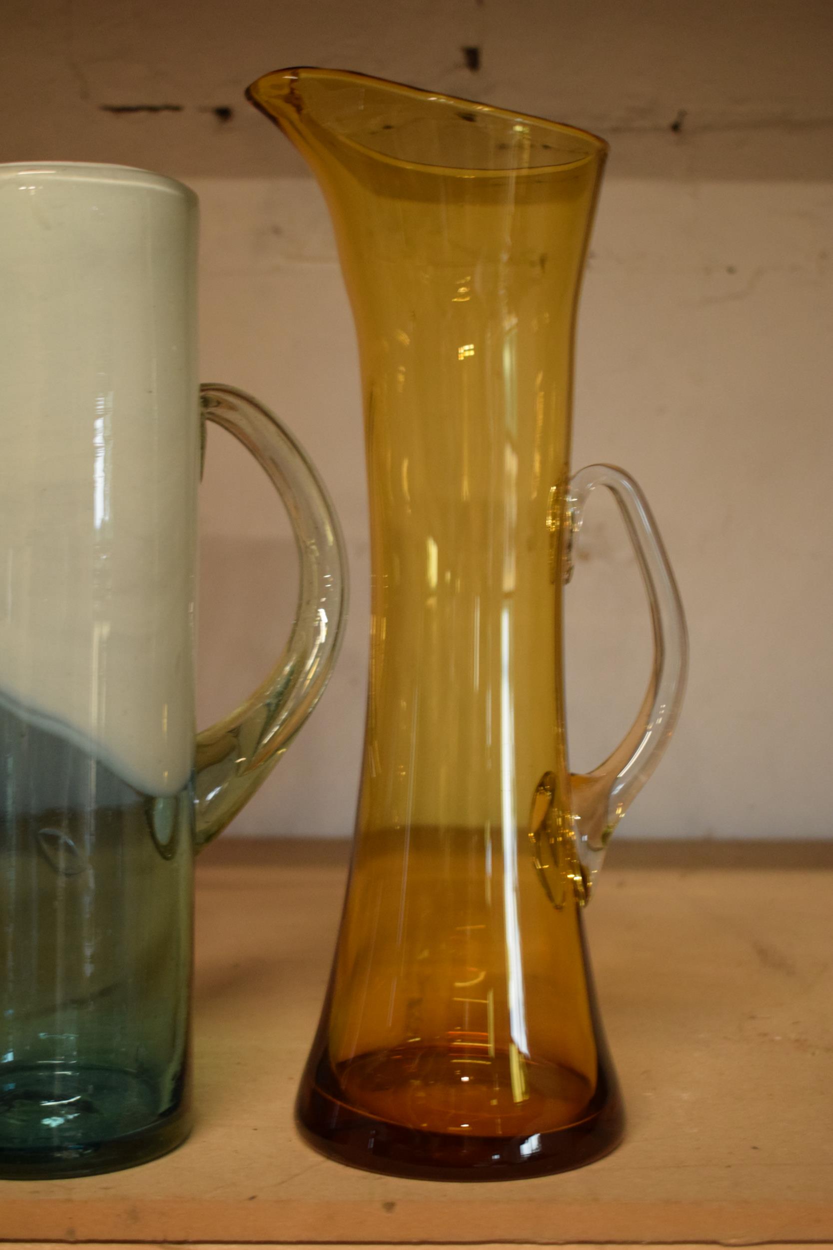 A collection of assorted art / studio glass in the form of jugs (4), tallest 44cm. Condition is - Image 2 of 5