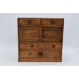 Early 20th century apprentice chest of drawers with satinwood inlay with drawers and sliding