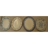 A collection of 19th and 20th century oval meat plates to include Wedgwood Imperial Porcelain,