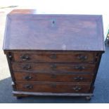19th century bureau with fitted interior and satinwood inlay, 111 x 55 x 111cm tall. Needs some