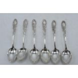 Set of 6 Victorian hallmarked silver spoons, Birmingham 1898, 59.8 grams.