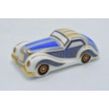 Boxed Royal Crown Derby paperweight Car from the Treasures of Childhood series, first quality. In