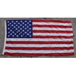 Large vintage American flag, 196 x 102cm, with stamp to top edge.