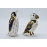 Royal Crown Derby paperweights to include Puffin, first quality with gold stopper, together with