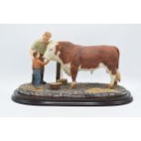 Large Country Artists tableau 'The Next Generation -Hereford Bull' (missing finger to farmer's