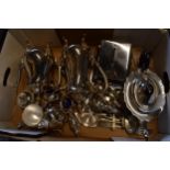 A good collection of silver plate to include Viners Sheffield tea coffee set, tea pot, butter dish