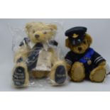 A pair of teddy bears to include The Great British Bear Company HRH William Engagement bear together