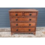 19th century oak 2 over 3 chest of drawers with ebonised handles, 110 x 54 x 108cm tall. Has been