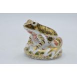 Boxed Royal Crown Derby paperweight Old Imari Frog, limited edition, first quality with stopper.