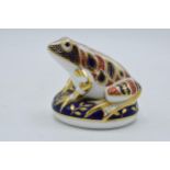 Royal Crown Derby paperweight Frog, first quality with stopper. In good condition with no obvious