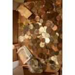 A mixed collection of UK and foreign currency to include coins, bank notes, new coins in rolls and