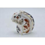 Royal Crown Derby paperweight Squirrel, with silver stopper, second. In good condition with no