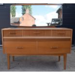 Lebus mid century breakfront mirror backed sideboard / dressing table. 110 x 48 x 114cm tall. Age-