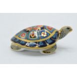 Royal Crown Derby paperweight Terrapin, first quality with gold stopper. In good condition with no