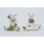 Boxed Royal Crown Derby paperweights Gone Fishing and I Love you Teddy Bears, first quality. In good