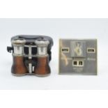 Cased set of early 20th century French leather opera glasses together with Guardian Assurance