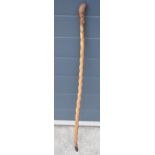 Late 19th / early 20th century bull pizzle stick, 87cm long.