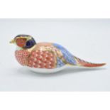 Royal Crown Derby paperweight Pheasant, first quality with stopper. In good condition with no