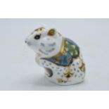 Boxed Royal Crown Derby paperweight Hamster, first quality with stopper. In good condition with no