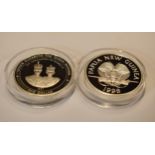 A pair of sterling silver proof-like coins to include Papua New Guinea 2 Kina and Bermuda One