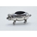 Continental silver novelty pin cushion in the form of a pig, 5cm long. Stamped 925.