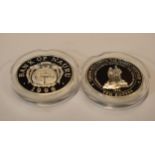 A pair of sterling silver proof-like coins to include Bank of Nauru 1998 2 Dollars and Seychelles