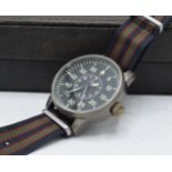 Boxed Laco 1925 gentleman's wristwatch with patterned strap, with Laco 15 movement, in working
