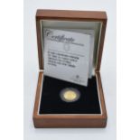22ct gold Proof-like 1/3 Guinea gold coin Tristan Da Cunha Trafalgar, 2.8 grams, with box and