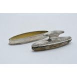 Sterling silver nail buffer, 14cm long.