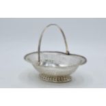 Old Sheffield plate basket with handle, circa 1790, 15.5cm long.